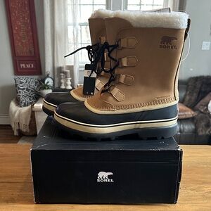 Sorel Tan and Black Insulated Boots
